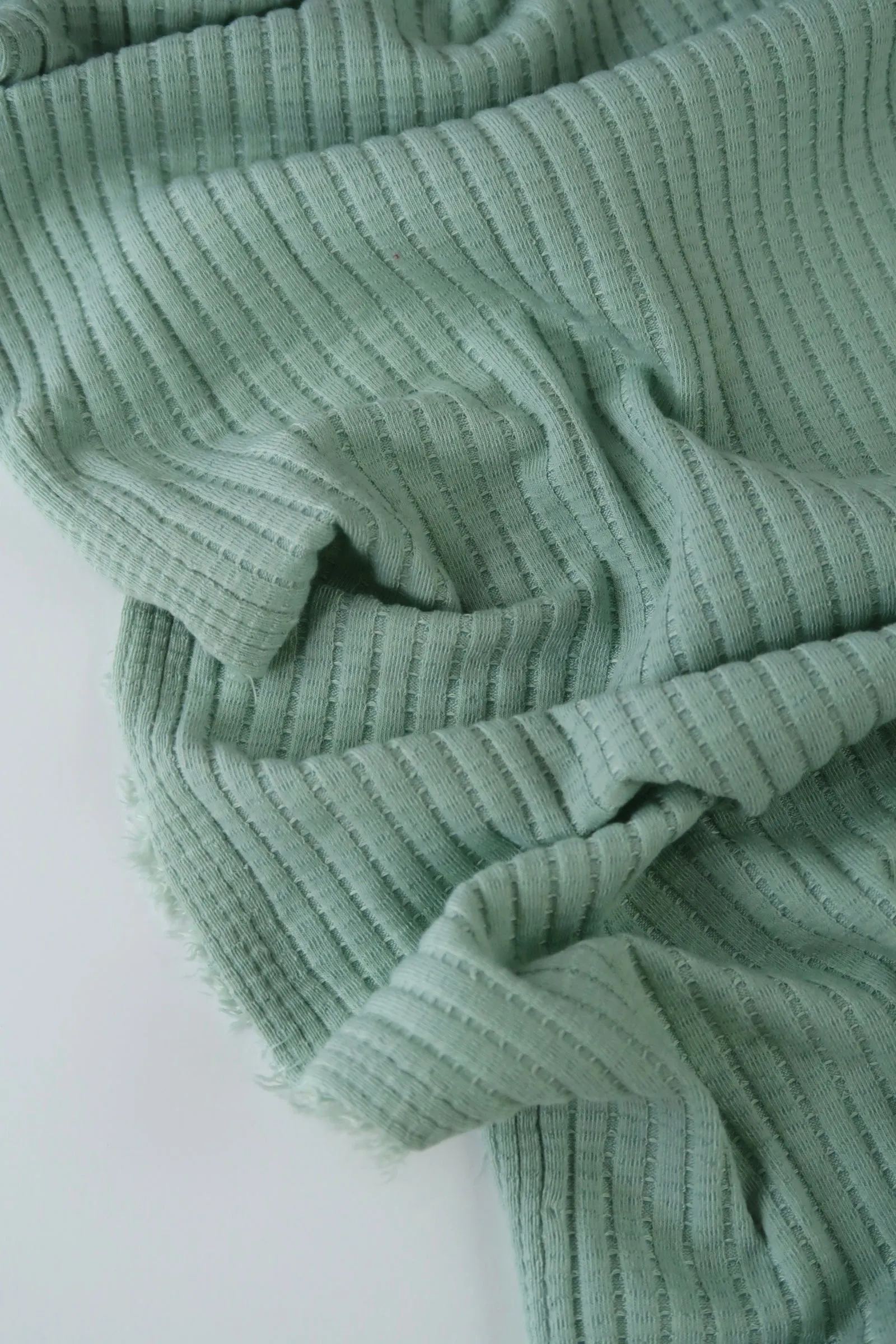 2YD REMNANT; Sea Mist Nepal Rib Knit