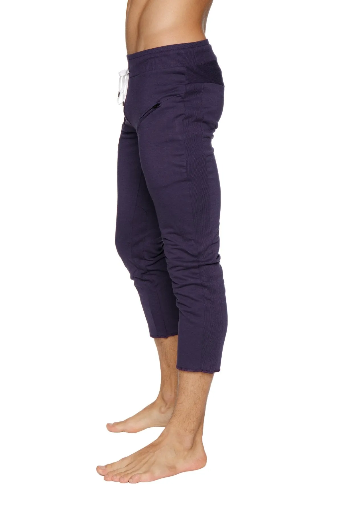 4/5 Zipper Pocket Capri Yoga Pants (Eggplant)