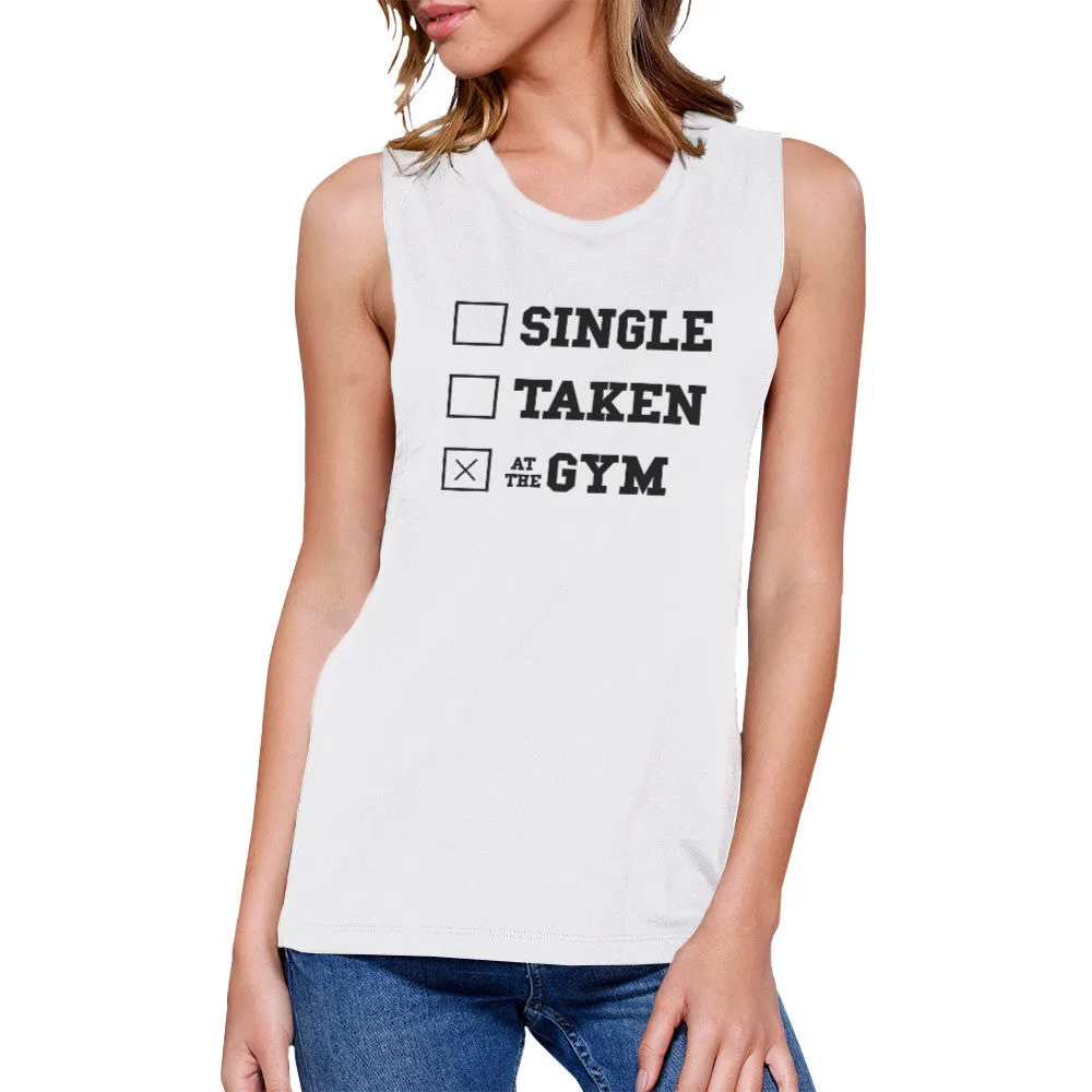 At The Gym Work Out Muscle Tee Women's Workout Tank Sleeveless Top