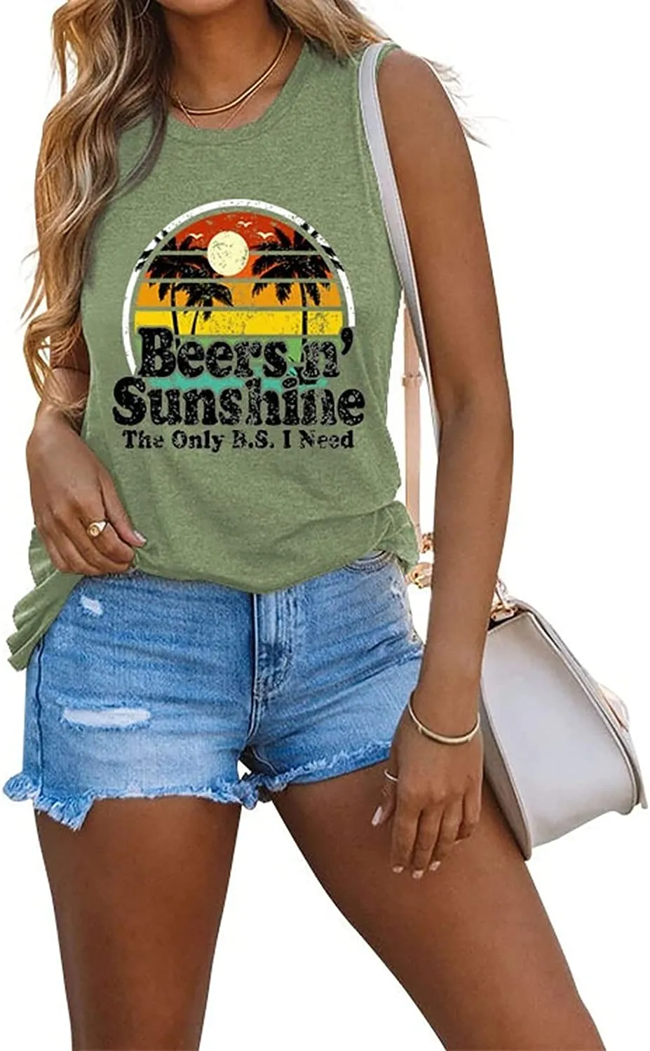 Beer and Sunshine Tank Tops The Only BS I Need is Beer N' Sunshine Summer Shirt