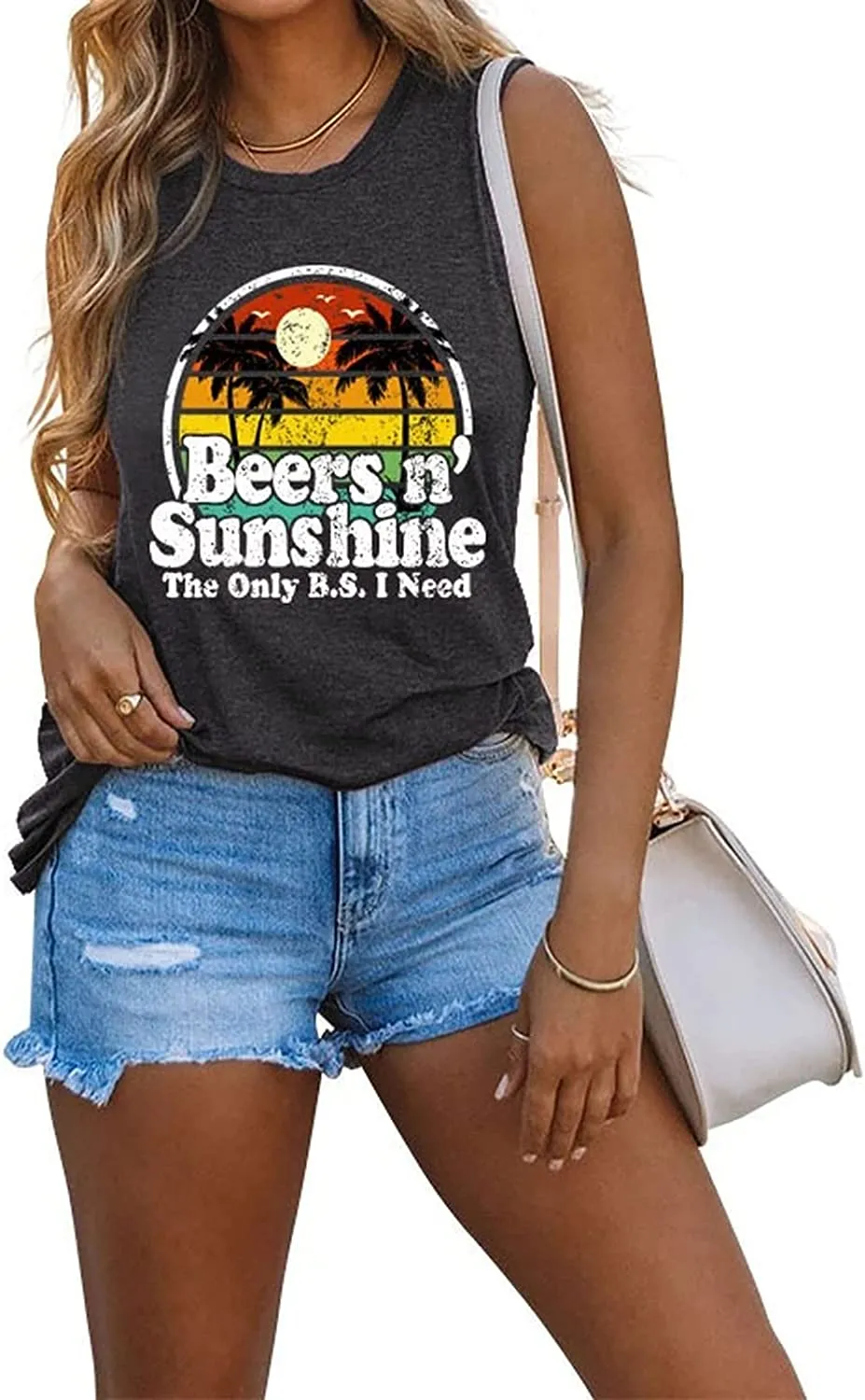 Beer and Sunshine Tank Tops The Only BS I Need is Beer N' Sunshine Summer Shirt