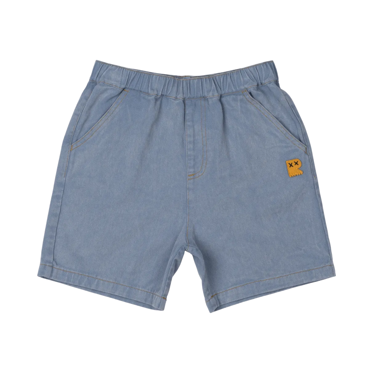 BLUE WASH DENIM SHORTS