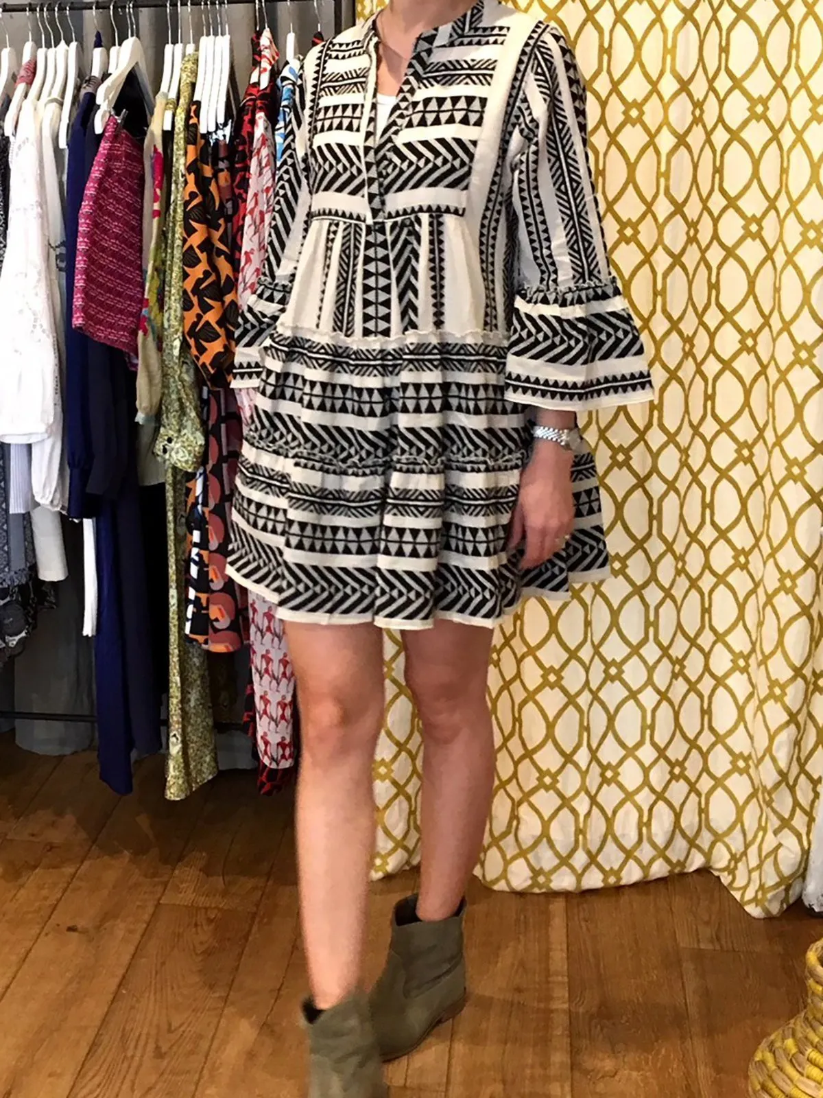 Boho Printed Tribal Bell Sleeve Dresses