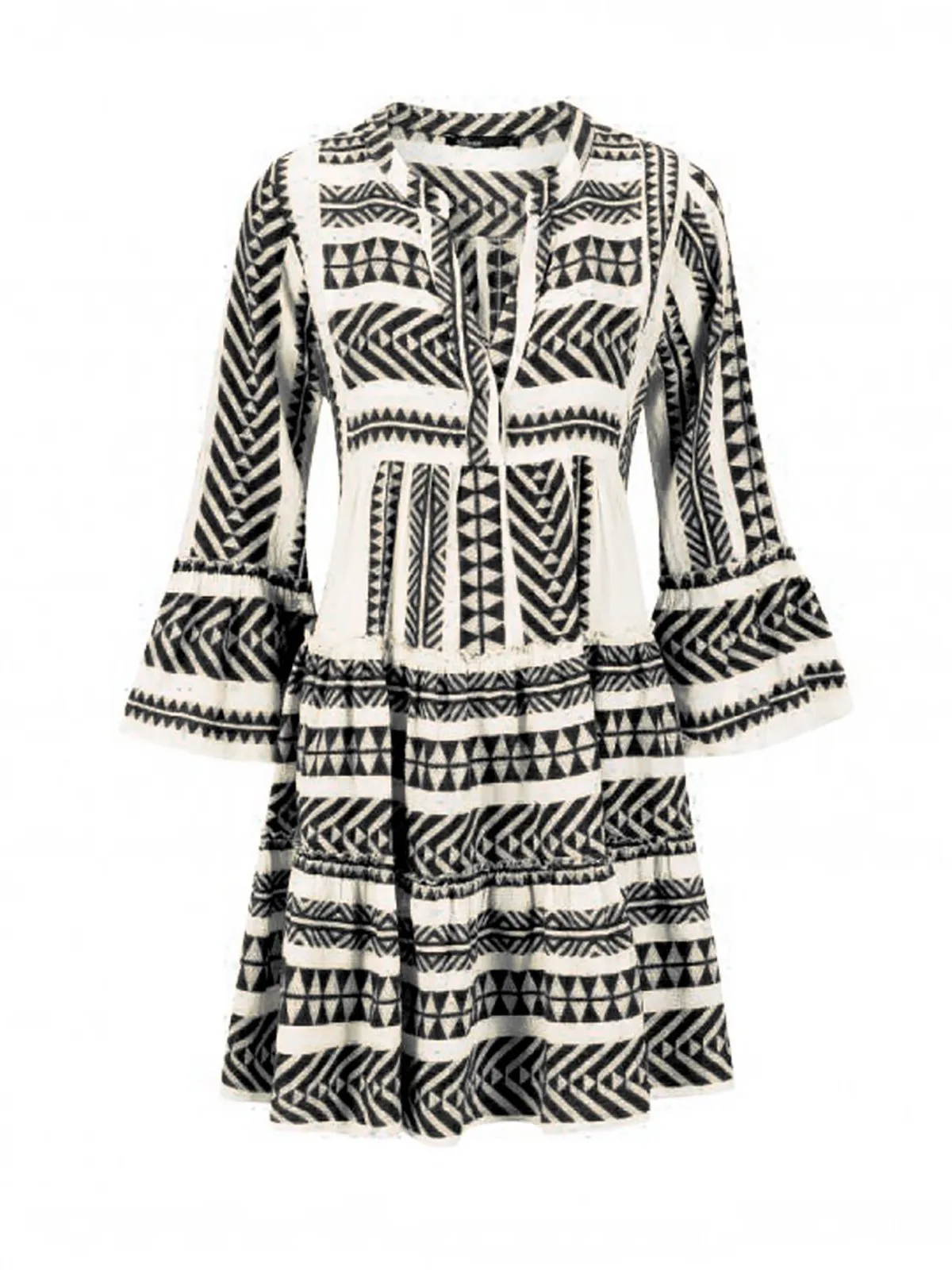 Boho Printed Tribal Bell Sleeve Dresses