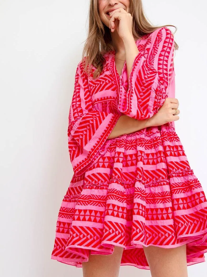 Boho Printed Tribal Bell Sleeve Dresses