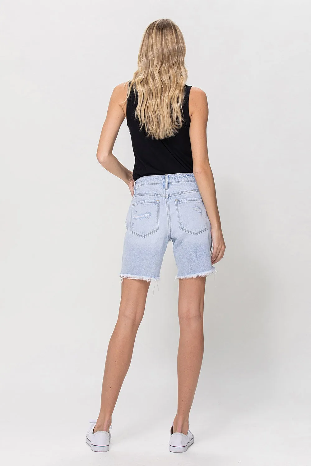 Boyfriend Cross Over Denim Shorts