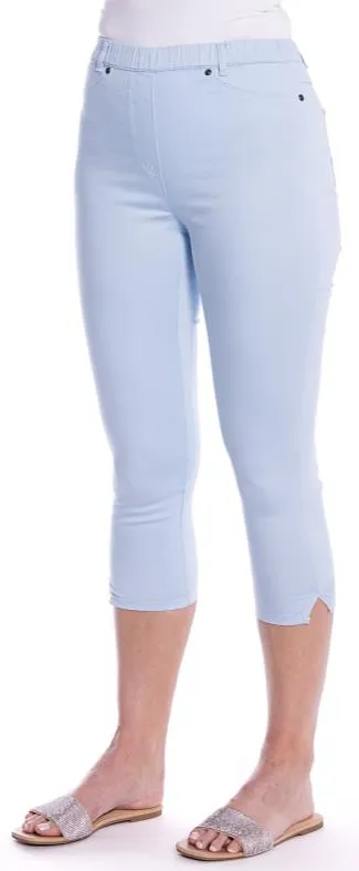 Capri Jeggings by Café Latte - Soft Blue