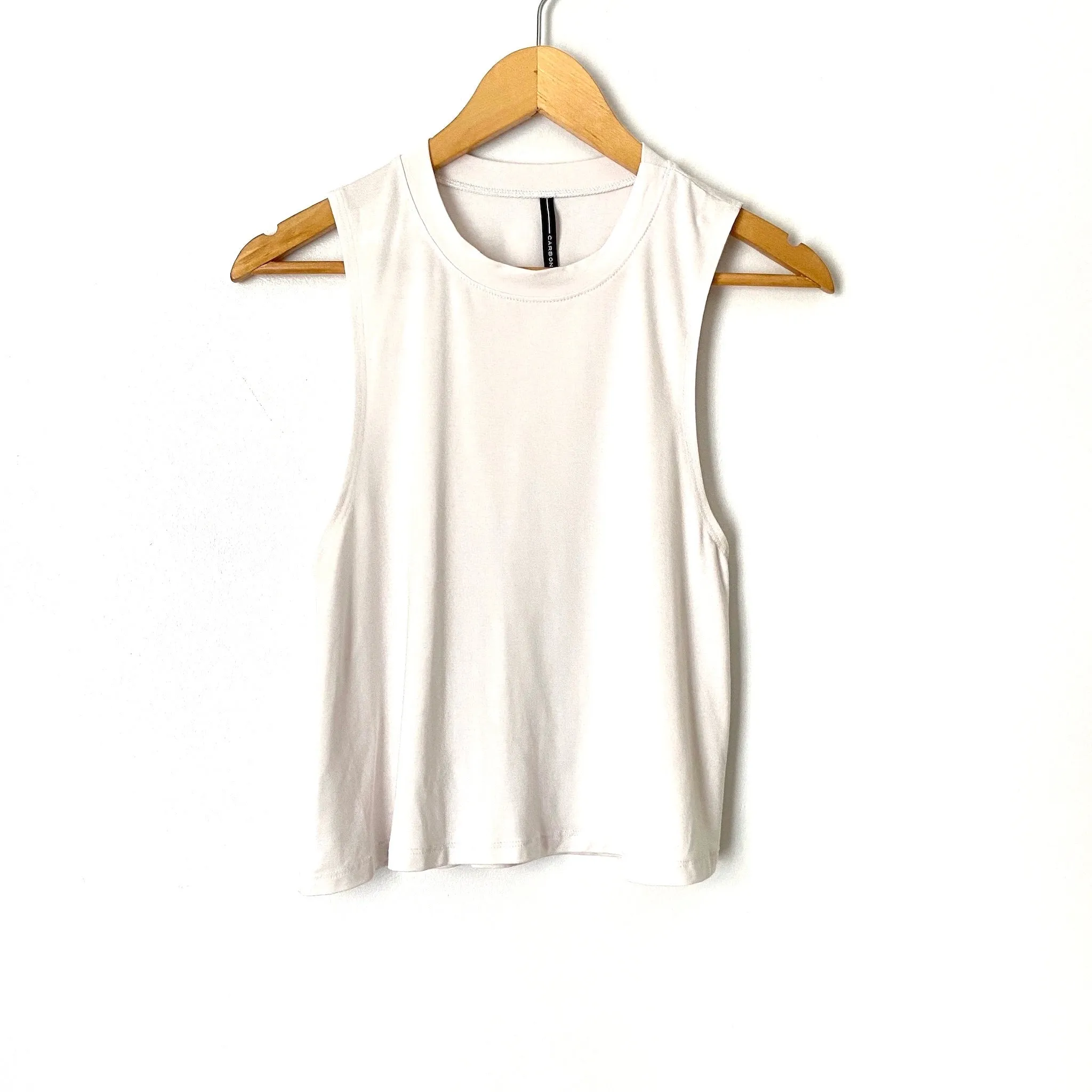 Carbon 38 White Cropped Tank- Size S