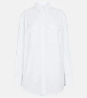 Cotton poplin shirt dress WARDROBEYC, white