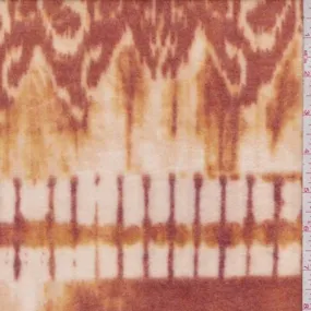 Cream/Rust Ikat Faux Cashmere Knit Fabric