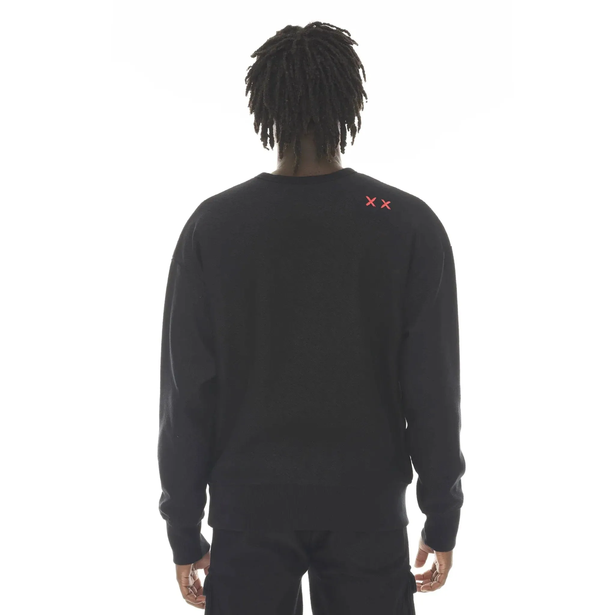 Cult Of Individuality - "French Terry Crew Neck Sweatshirt" - Cross In Black