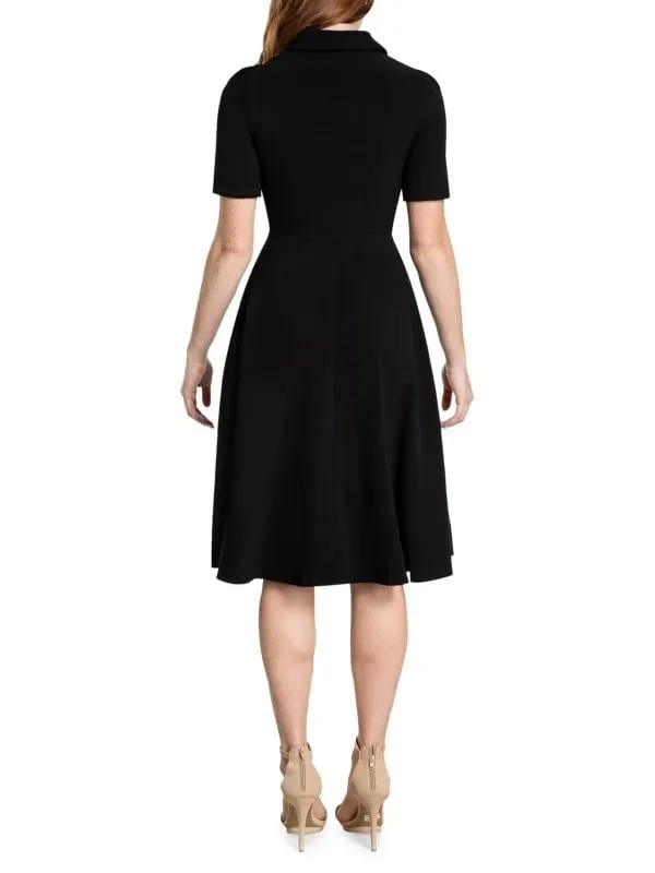 Dress The Population shirt dress with full mallory skirt, black