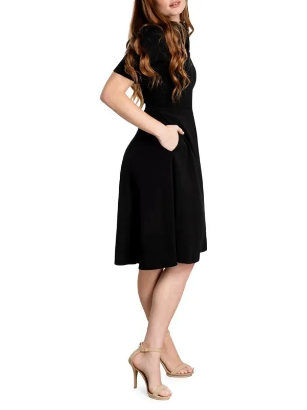 Dress The Population shirt dress with full mallory skirt, black