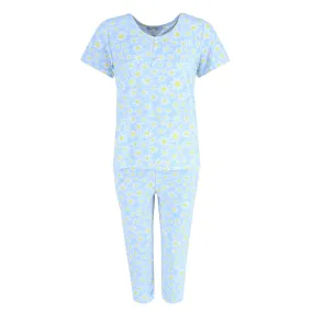 Elegant Emily Women's Tiny Daisy Capri Pajama Set