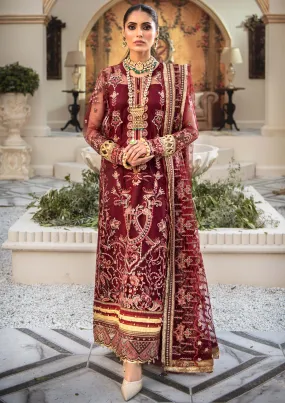 Elegant Pakistani Long Dress in Iconic Red Shade #PF451