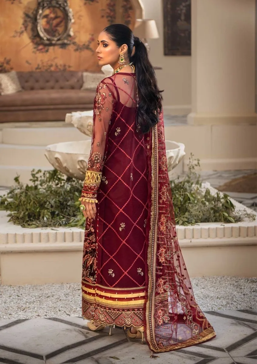 Elegant Pakistani Long Dress in Iconic Red Shade #PF451