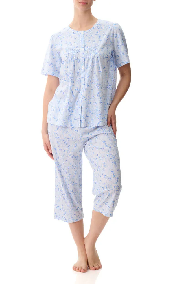 Elle Short Sleeve Cotton PJ Set (Blue)