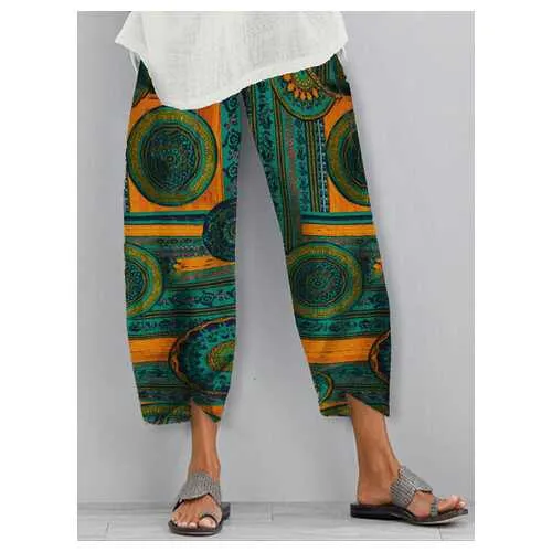 Ethnic Print Casual Pants