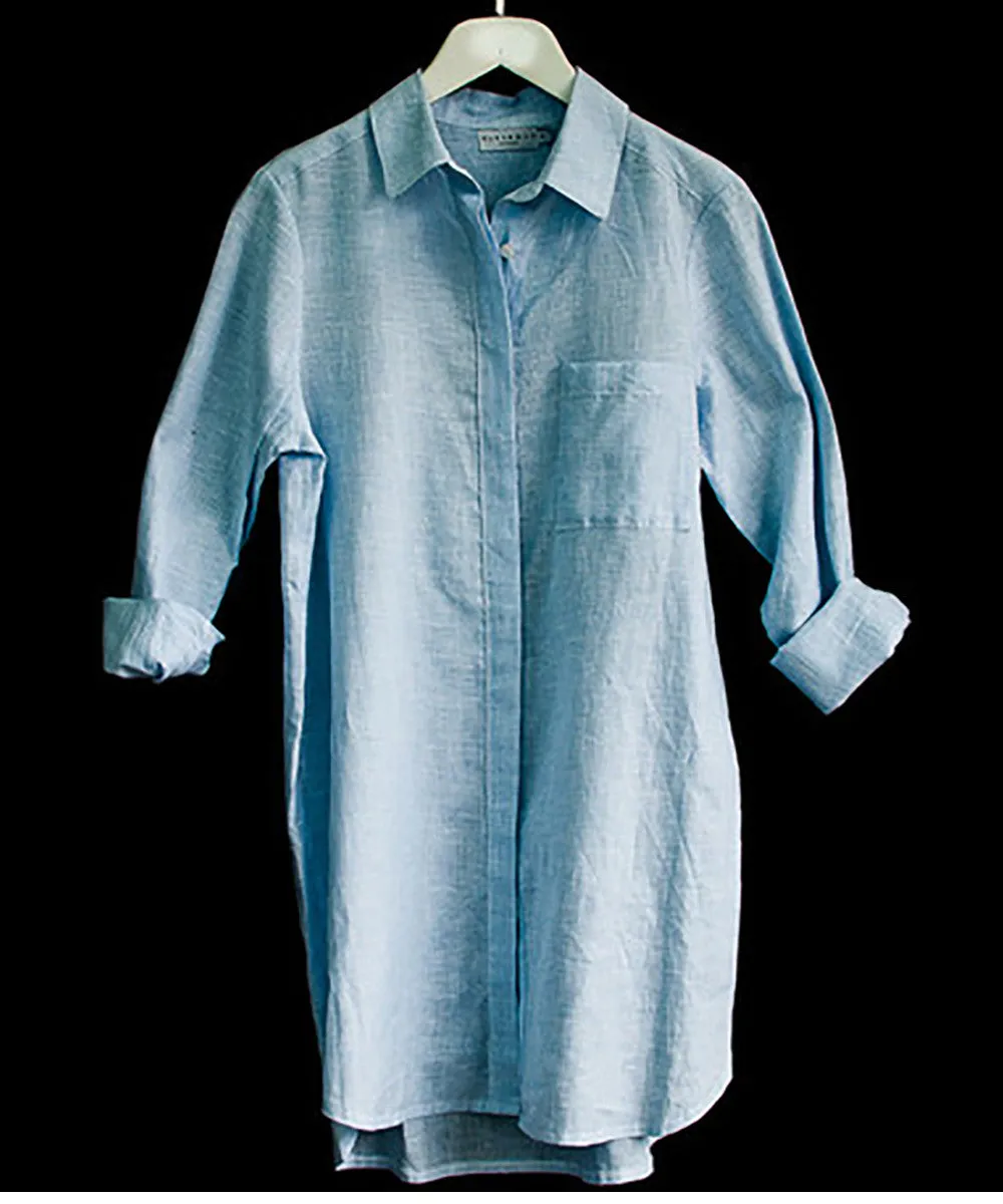 HARSHMAN Erinn Shirt Blue Mini Stripe