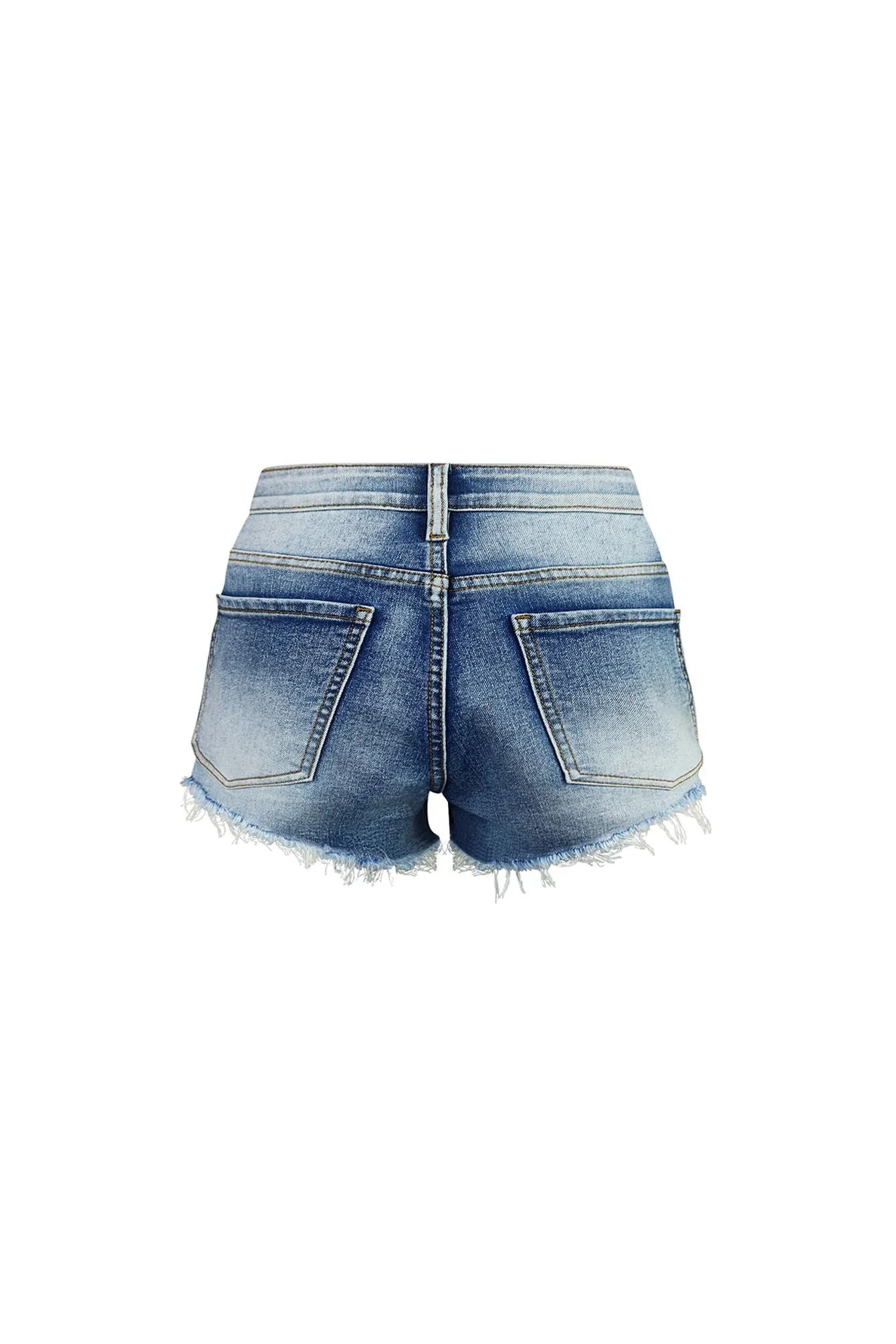 Heavenly Cross Patched Denim Shorts