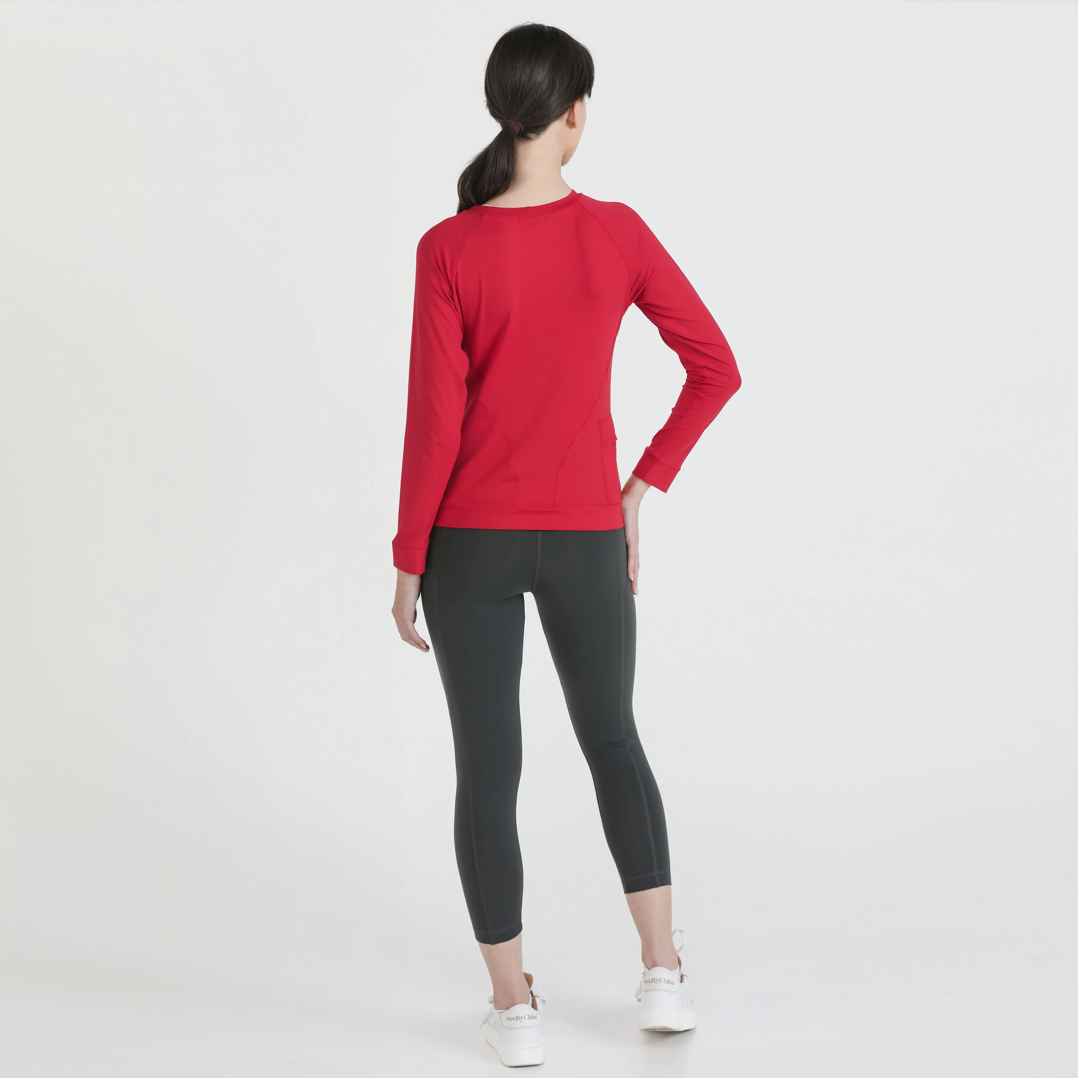 IGNITE-Long Sleeve workout top- Yummy Red.