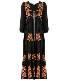 Joe Browns 18 Black Sensational Embroidered Boho Dress