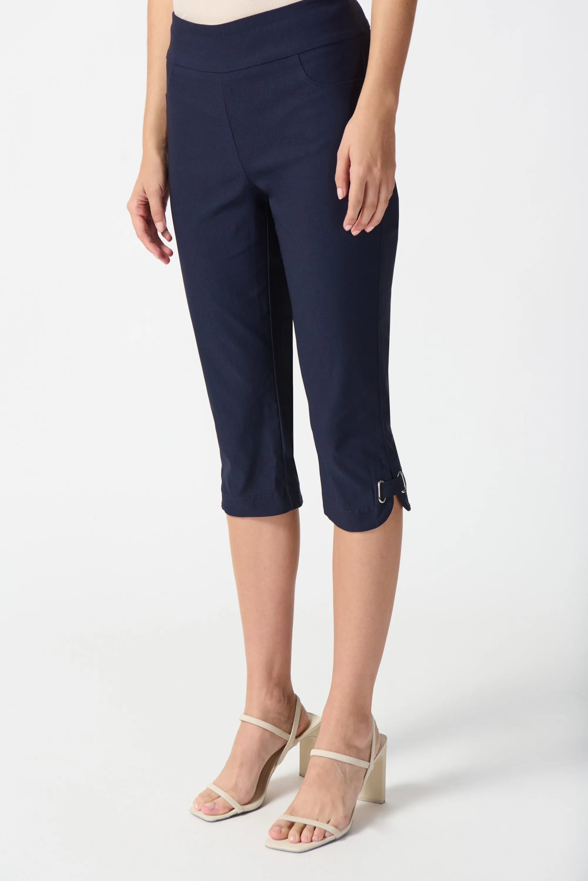 Joseph Ribkoff Midnight Blue Stretch Pull On Capri Pants 242051