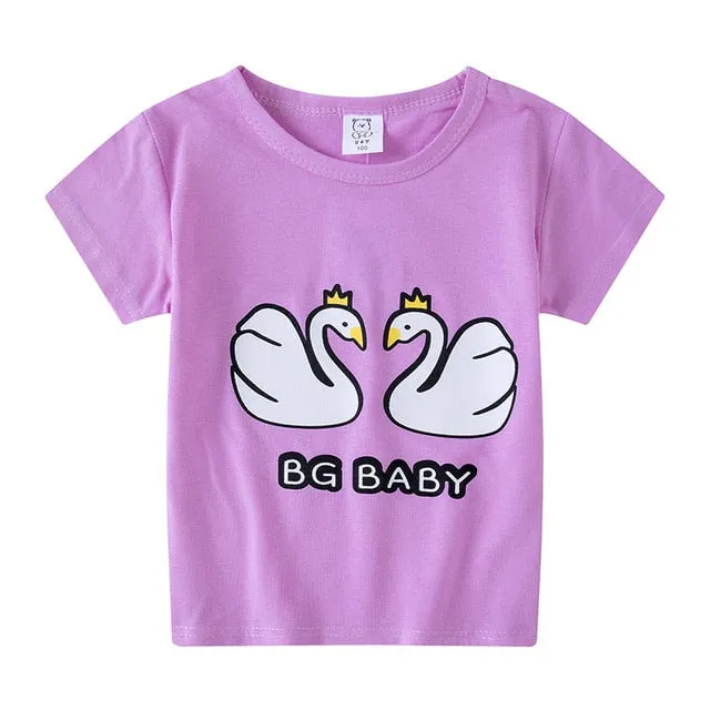 Kids Boys Girls T-Shirts Clothes Cotton Toddler Tops