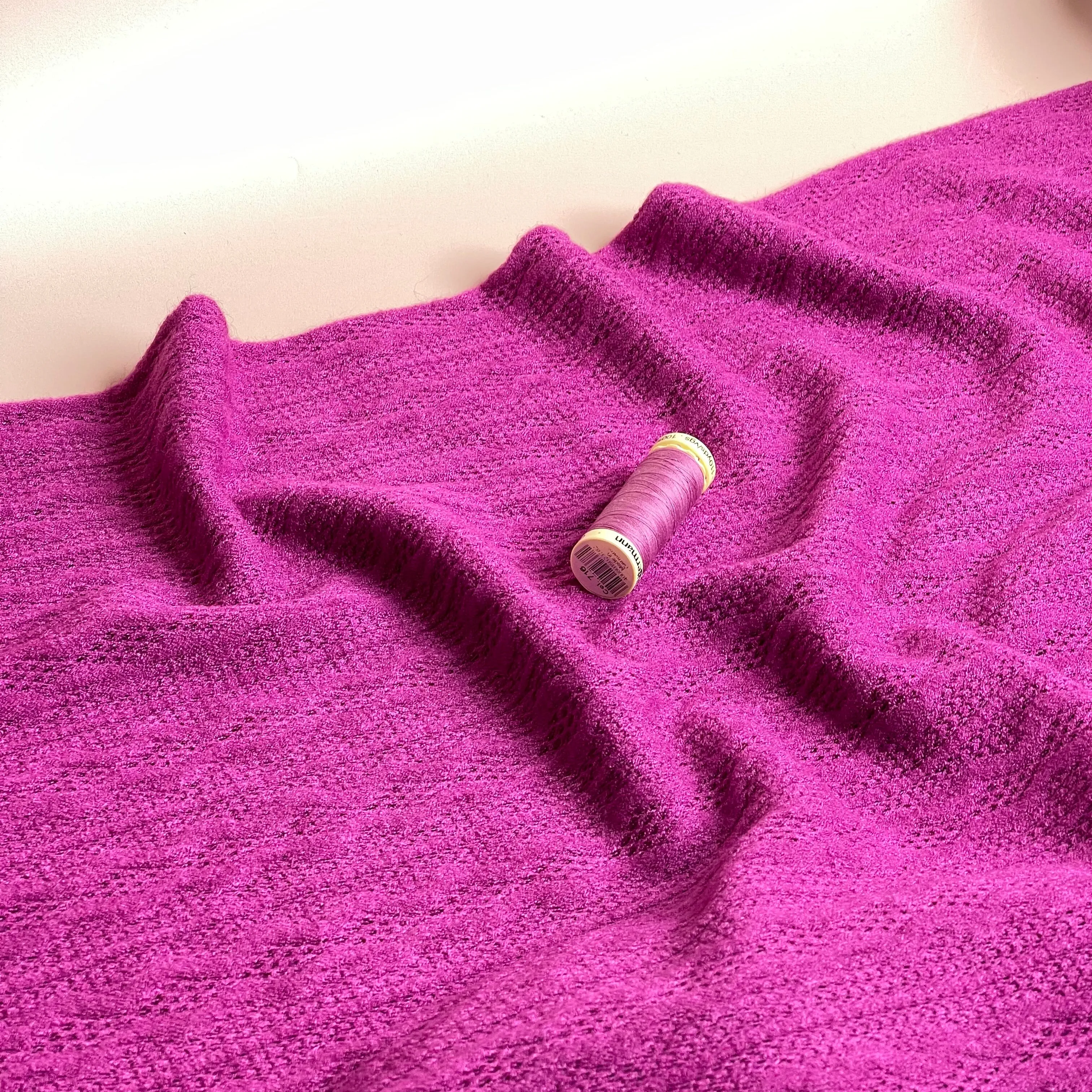 Lace Viscose Blend Sweater Knit in Cyclamen Pink