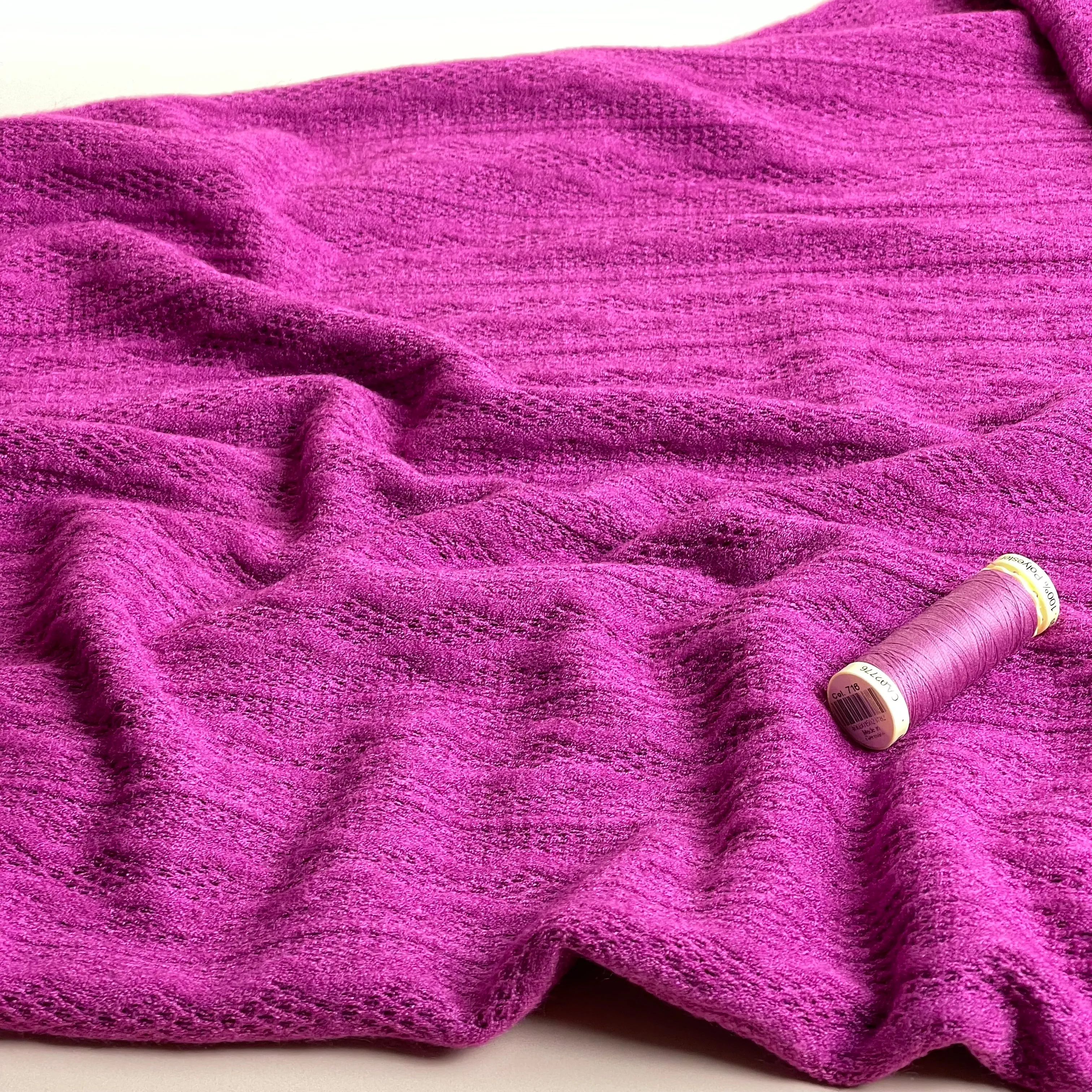 Lace Viscose Blend Sweater Knit in Cyclamen Pink