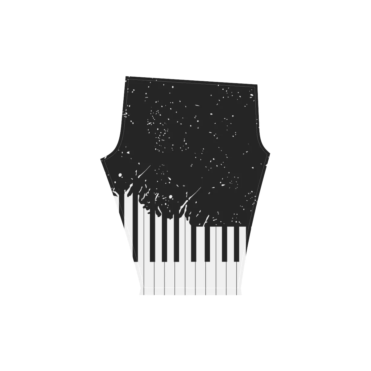 LIU Piano Keyboard on Black Background Women's Low Rise Capri Leggings (Invisible Stitch)