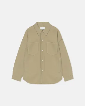 Martin - Double Wool And Silk Blend Overshirt - Pale Olive