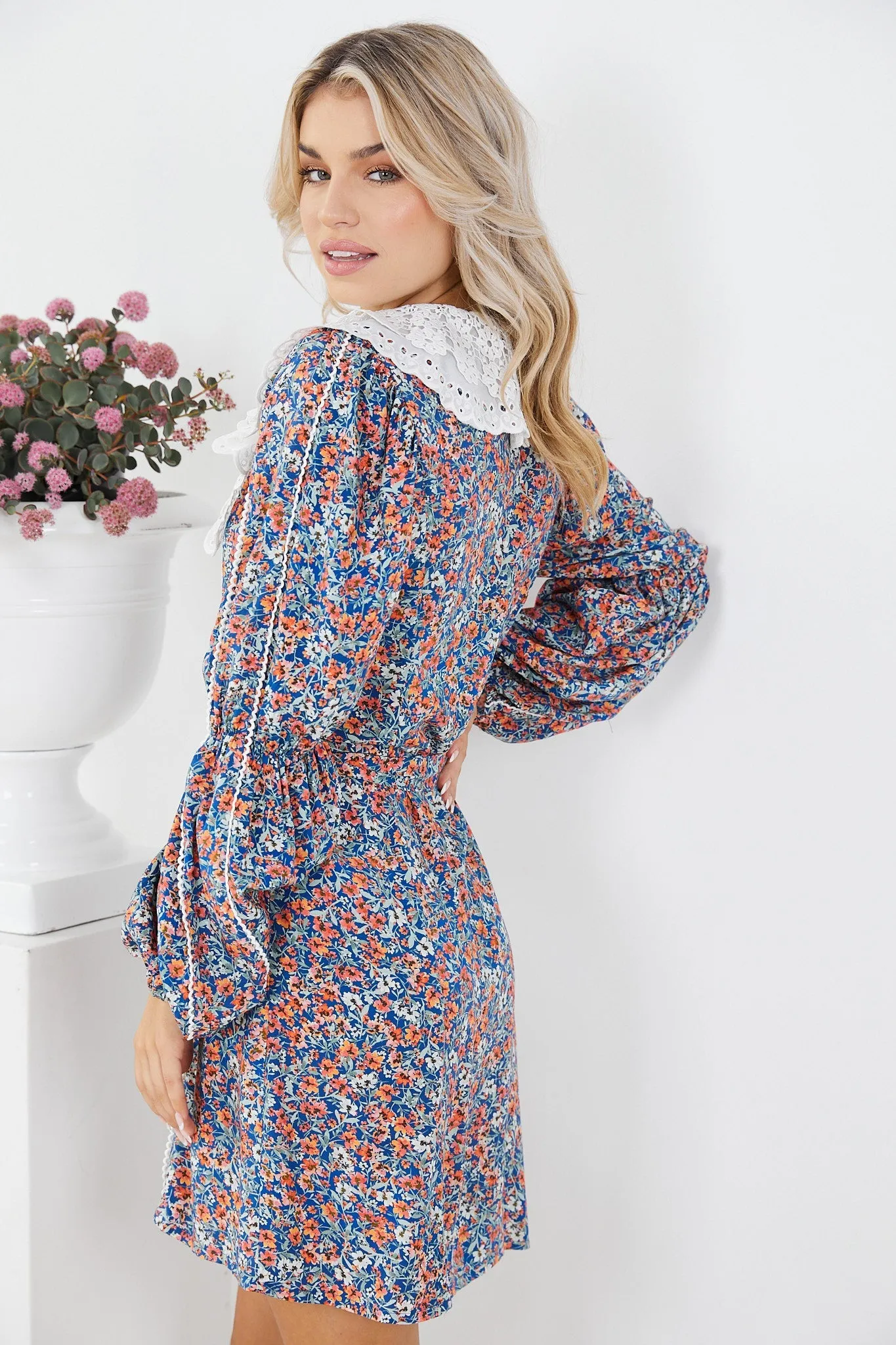 Milas Dress - Blue Floral