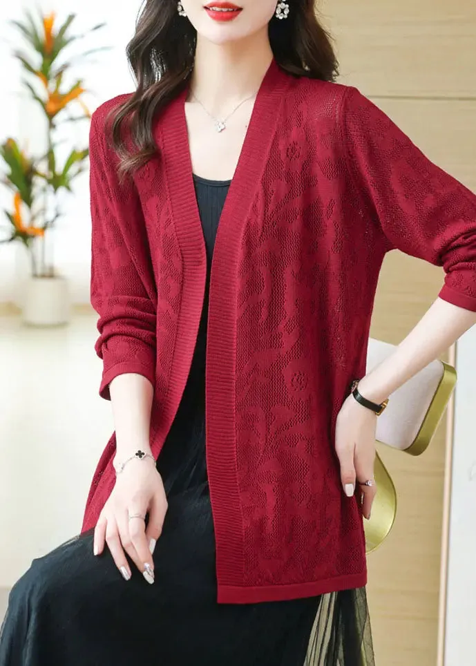 Mulberry Hollow Out Cozy Knit Cardigans Summer LY8113