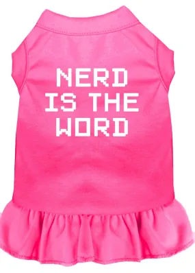 Nerd Is The Word Screen Print Dress Bright Pink 4x (22)