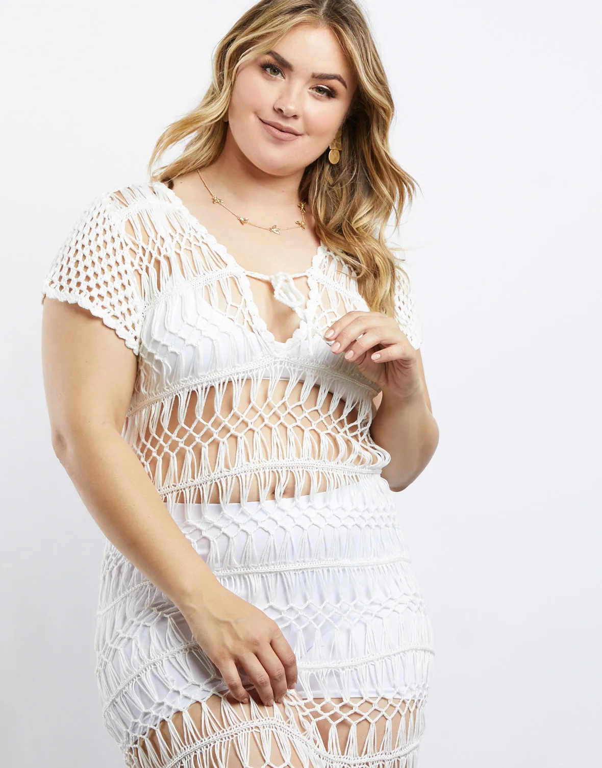 Plus Size Boho Girl Crochet Dress