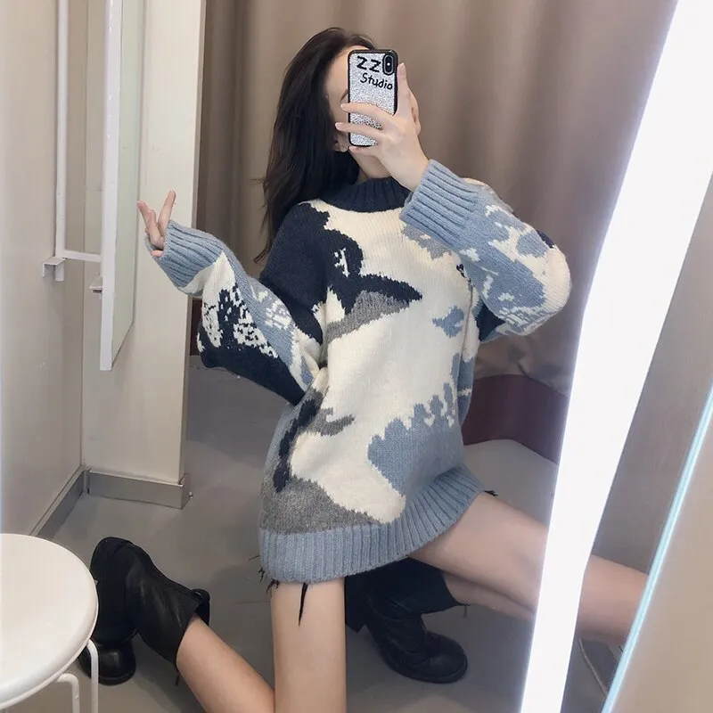 Print Casual Sweater Women Pullover Autumn