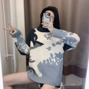 Print Casual Sweater Women Pullover Autumn