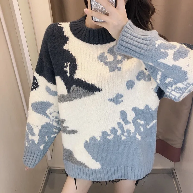 Print Casual Sweater Women Pullover Autumn