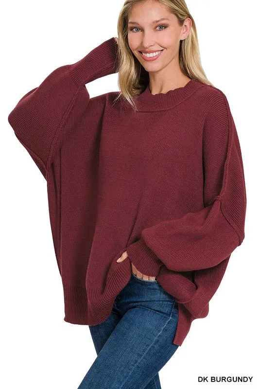 SIDE SLIT OVERSIZED SWEATER