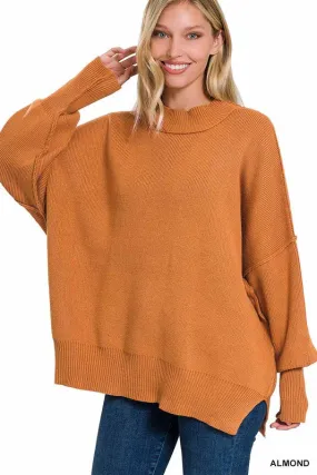 SIDE SLIT OVERSIZED SWEATER