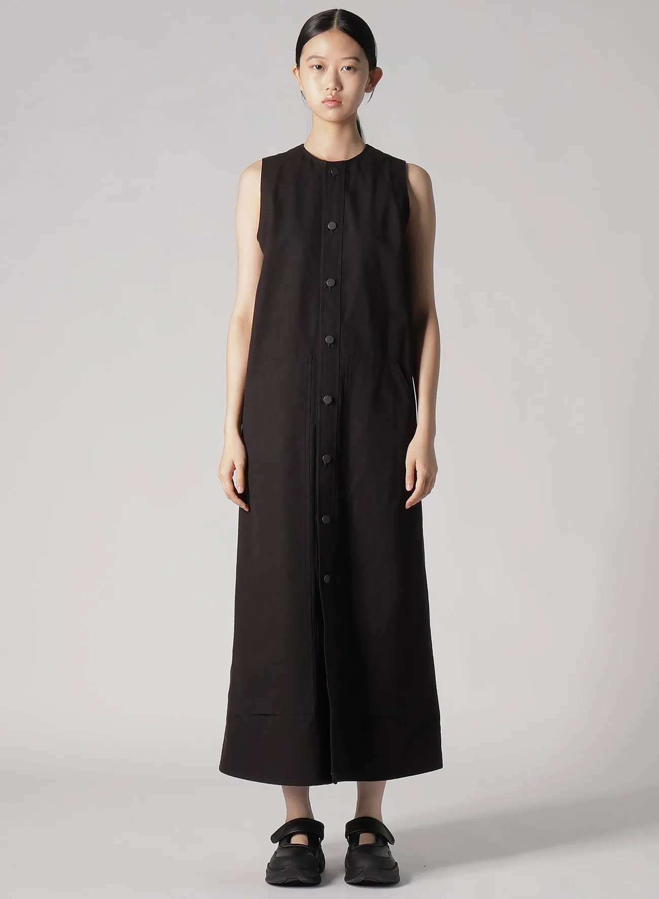 SLUB DUCK FRONT OPEN DRESS