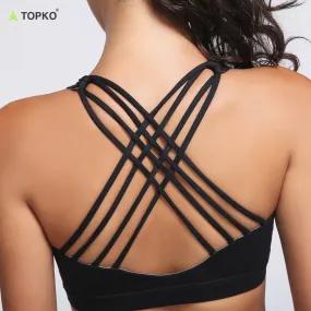 Strappy Sports Bra for Women Sexy Crisscross Back