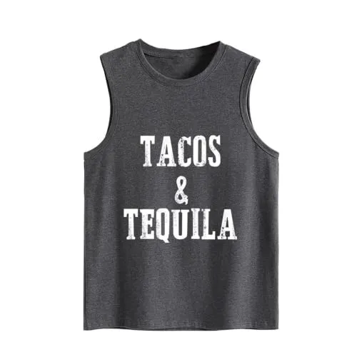 Tacos and Tequila Tank Tops Women Graphic Drinking Shirt