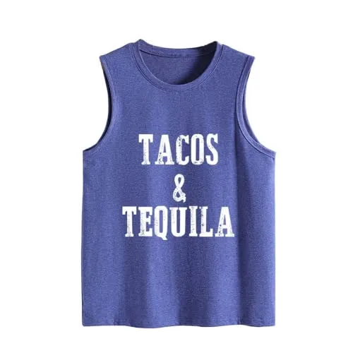 Tacos and Tequila Tank Tops Women Graphic Drinking Shirt