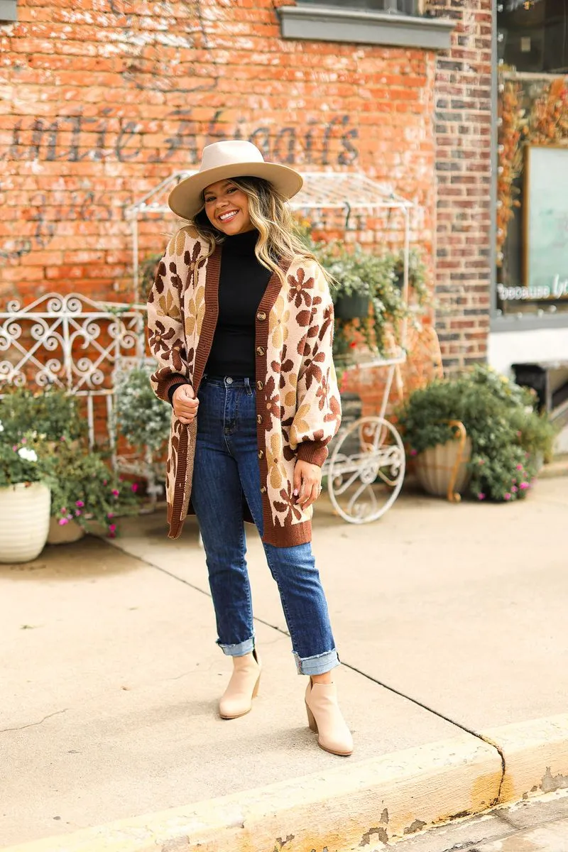 The Arabella Brown Floral Cardigan