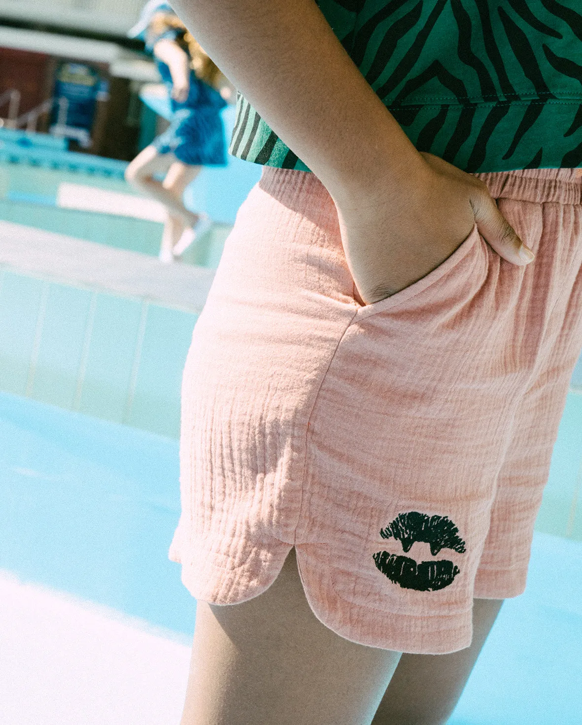 The Girls Club Vamp Lips Dusky Pink Shorts