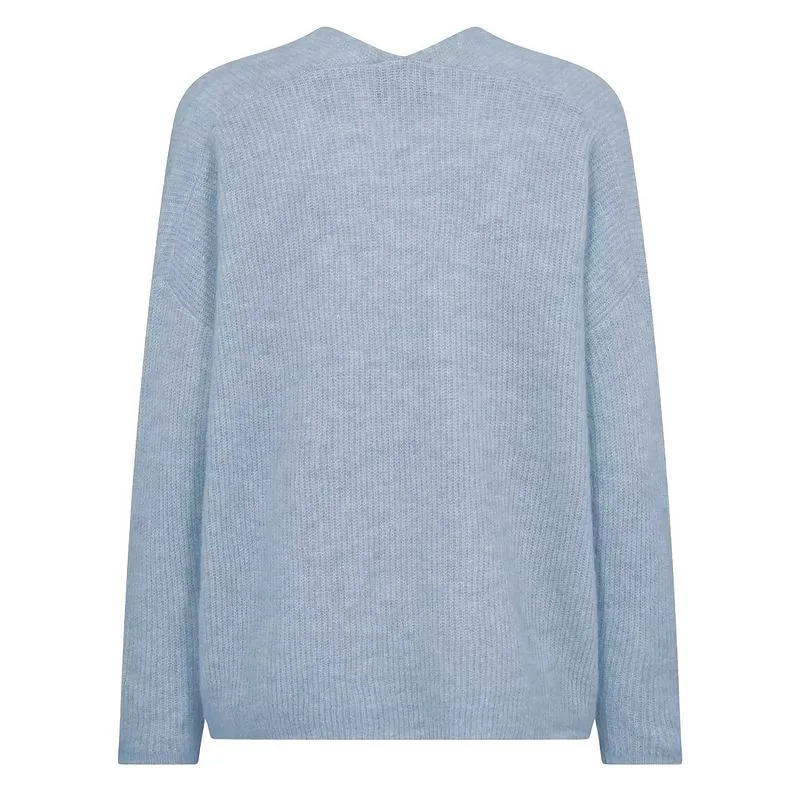 Thora V-Neck Knit Jumper in Cashmere Blue