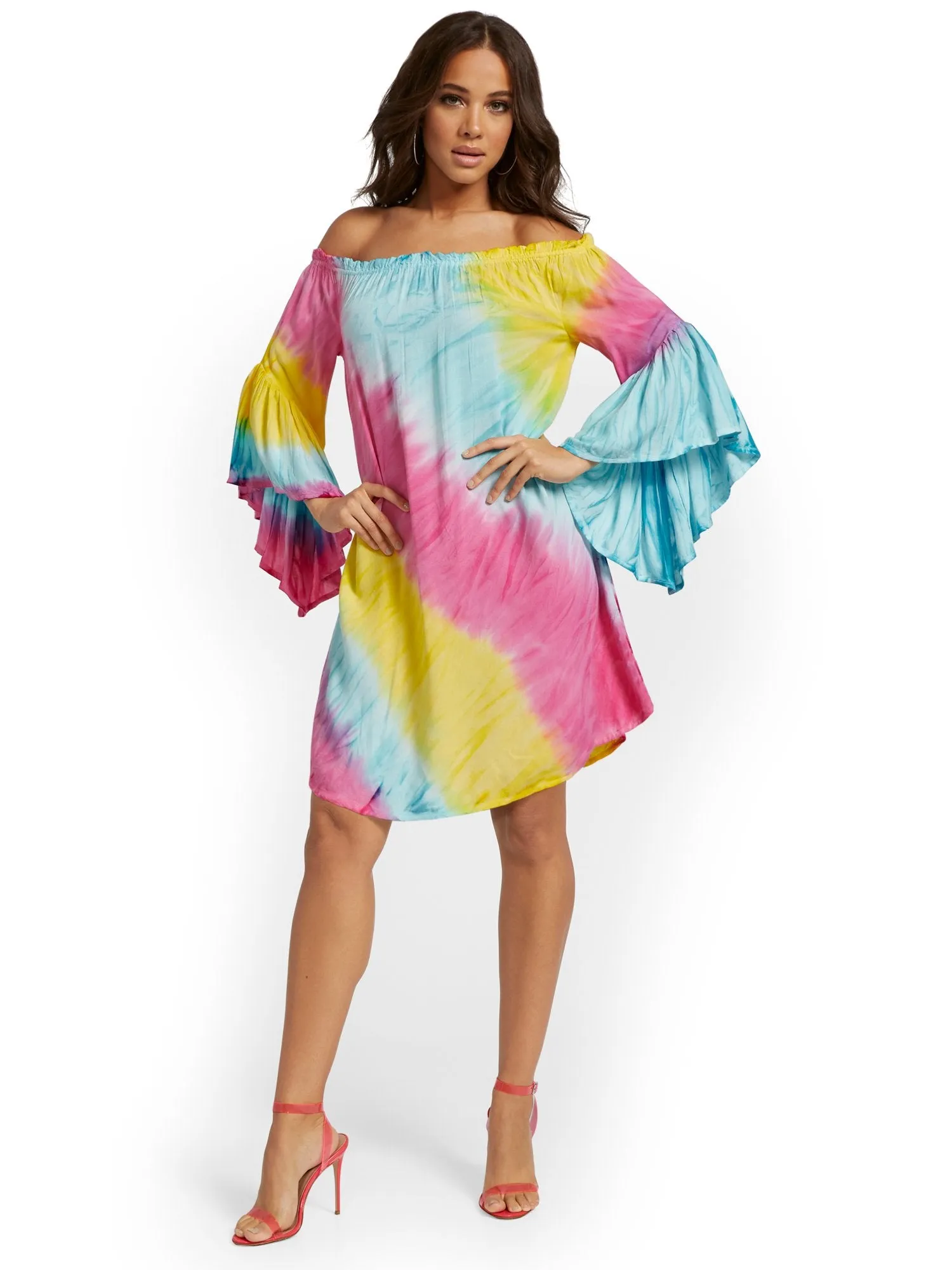 Tie-Dye Off-The-Shoulder Dress