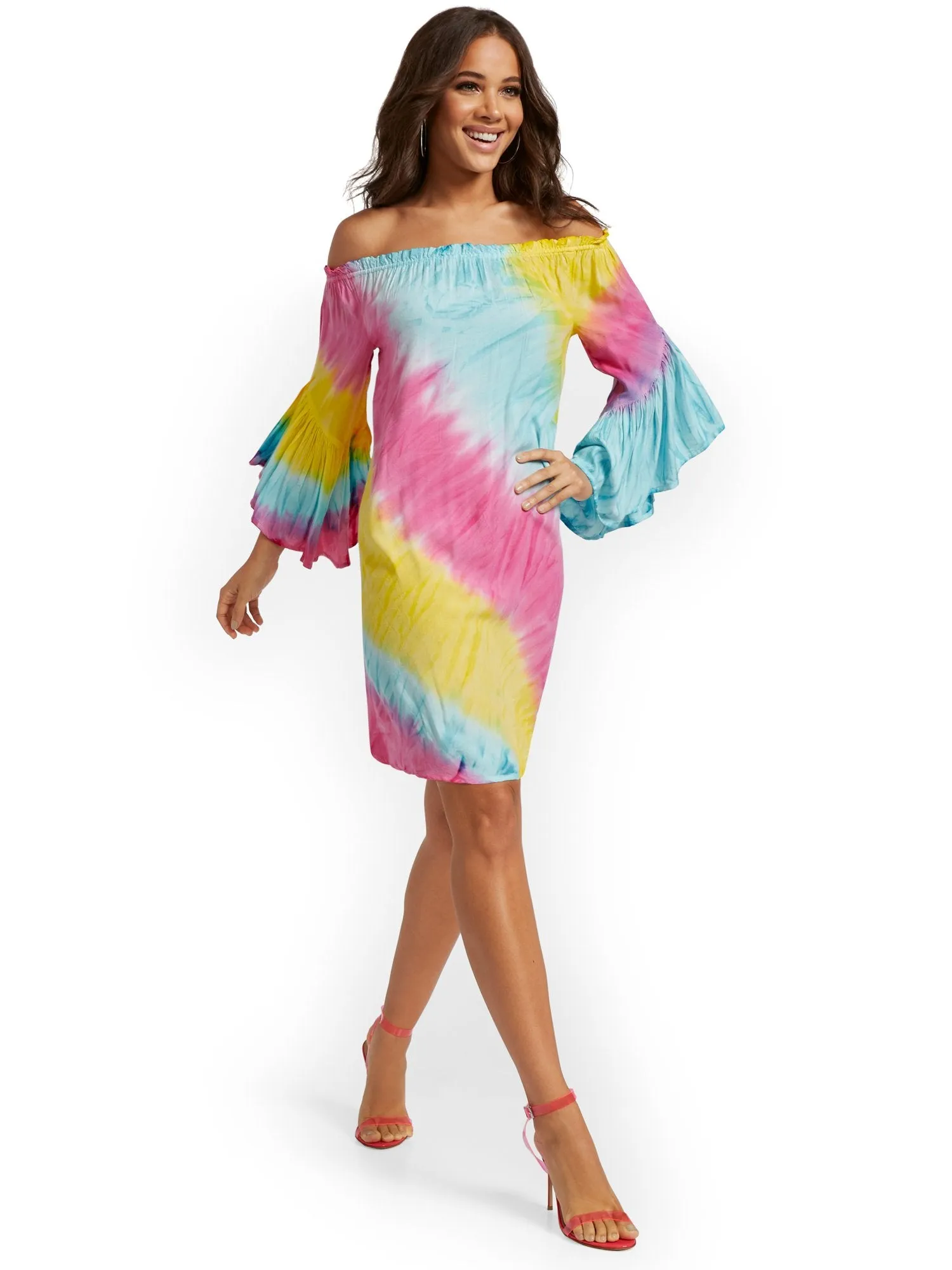 Tie-Dye Off-The-Shoulder Dress